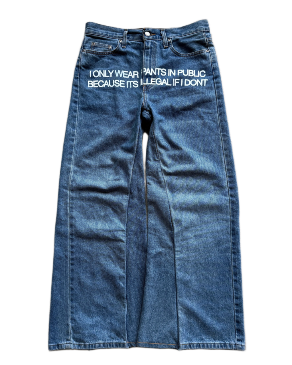"My Public Pants"  Blue